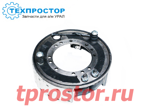 55571Х-3501007-10 Щит рабочего тормоза в сборе с колодками и датчиком (АЗ УРАЛ)